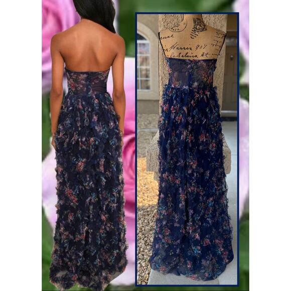 Lulu's Navy Floral Maxi Dress - Picture 4 of 12